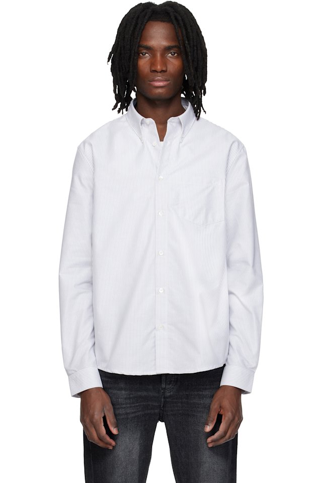 A.P.C. — Gray & White New Greg Shirt