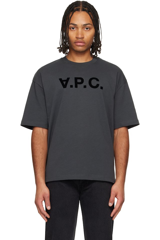 A.P.C. — Gray Flocked T-shirt