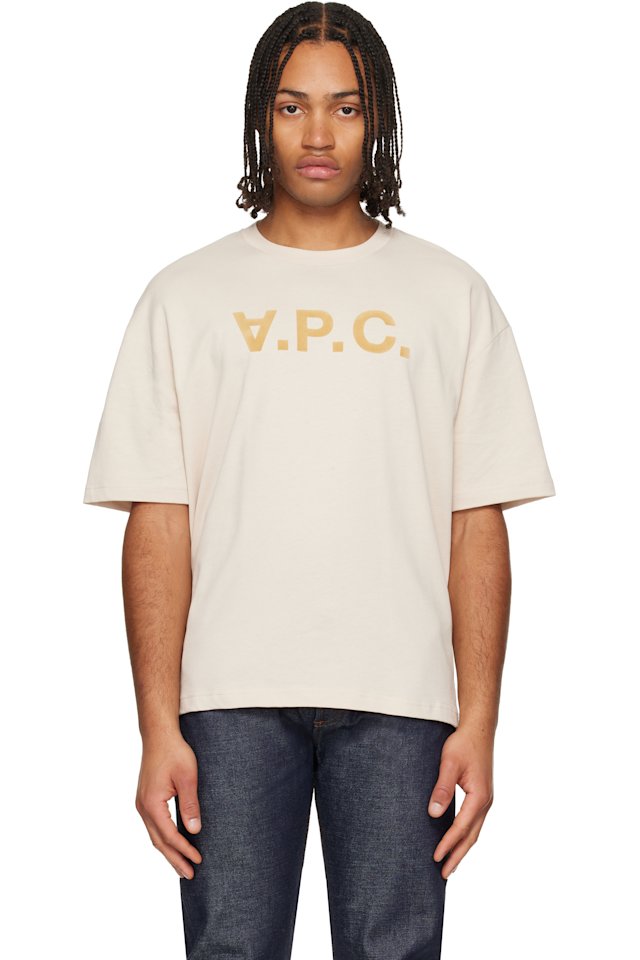 A.P.C. — Off-White Flocked T-shirt