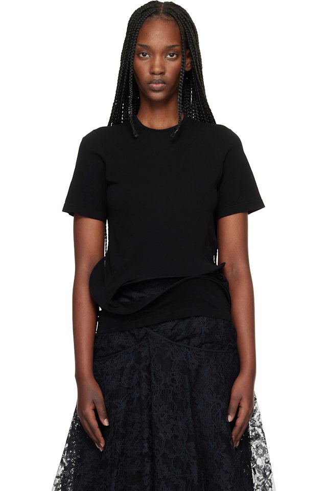 Junya Watanabe — Black Twisted Detail T-shirt
