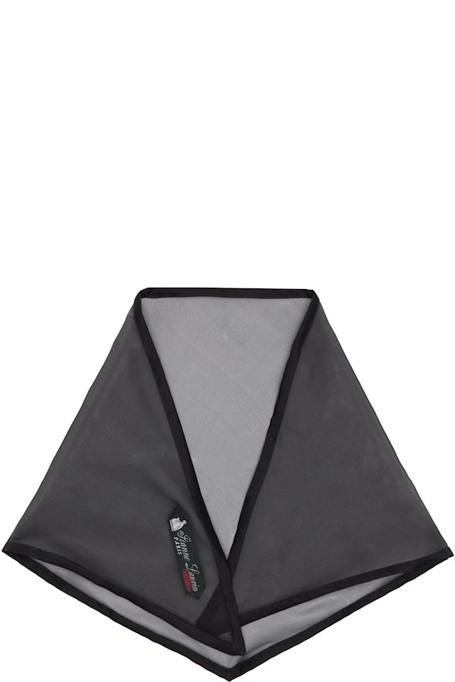 Lanvin — Black Silk Organza Triangle Scarf