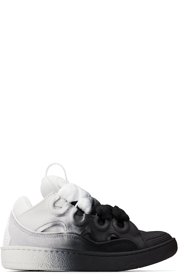 Lanvin — Black & White Curb Spray Sneakers