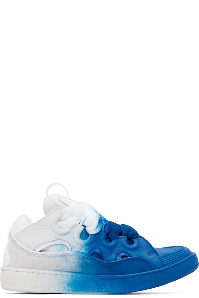 Lanvin — Blue & Off-White Spray Curb Sneakers