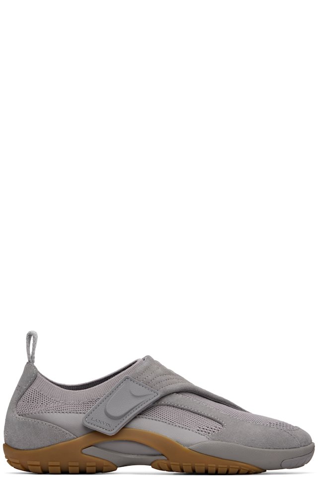 Lanvin — Gray LNV1 Knit & Suede Sneakers