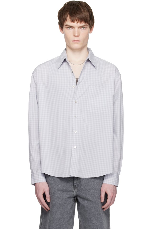 COOR — Blue Micro Ombre Check Shirt