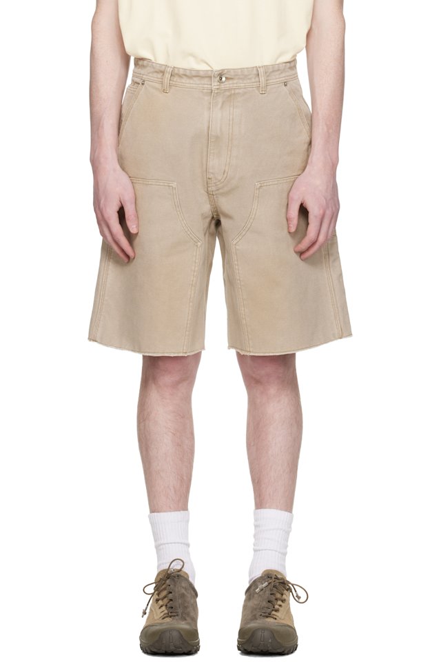 COOR — Beige Over Dyed Bermuda Double Knee Shorts