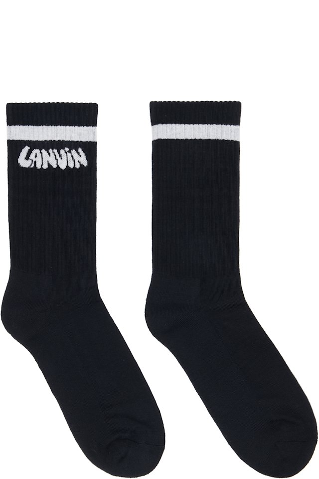 Lanvin — Black 'Lanvin' Cotton Socks