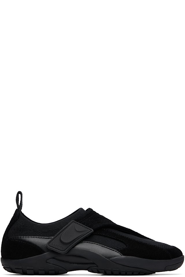Lanvin — Black LNV1 Knit & Suede Sneakers