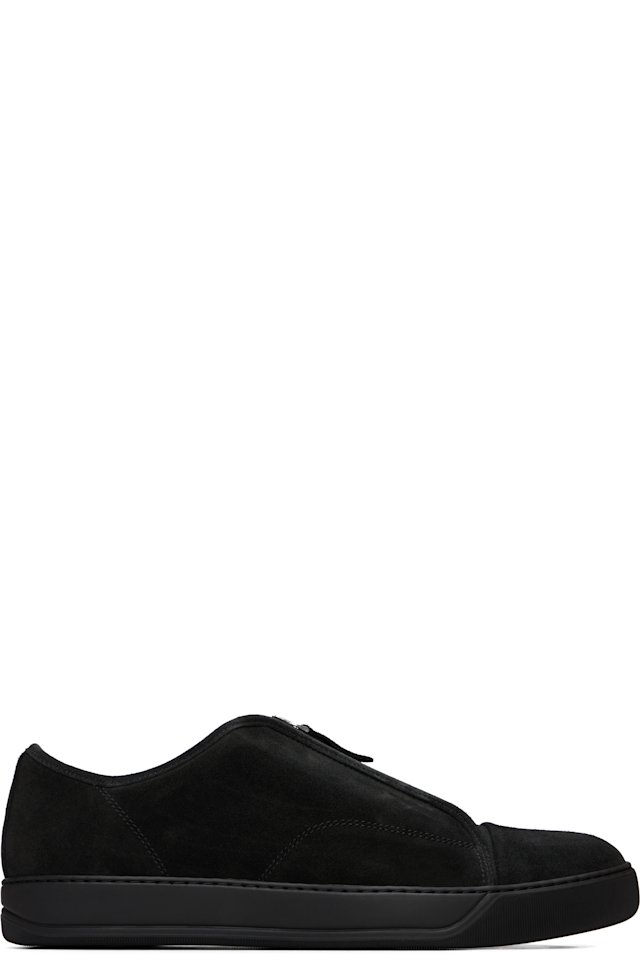 Lanvin — Black DBB1 Suede Zip Sneakers
