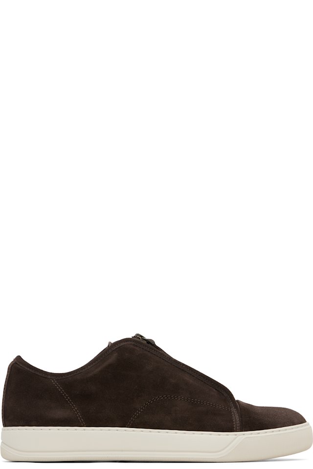 Lanvin — Brown DBB1 Suede Zip Sneakers