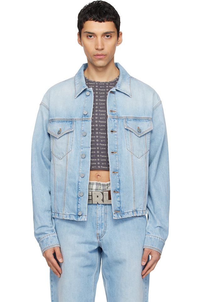 ERL — Blue Woven Denim Jacket
