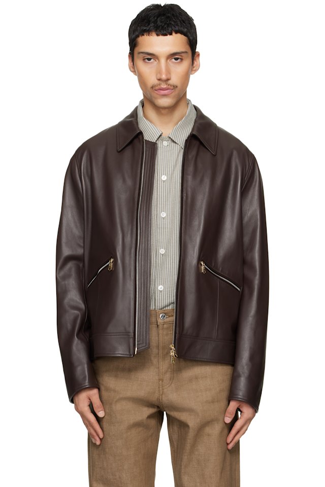 Paul Smith — Brown Nappa Leather Jacket