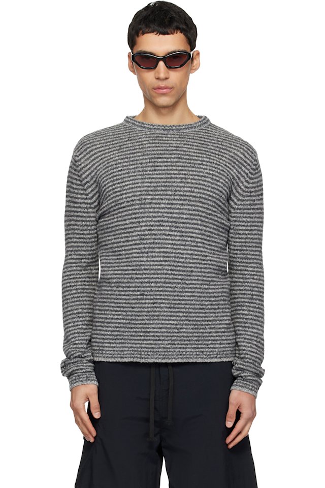 ERL — Gray Thin Wool Crewneck Sweater