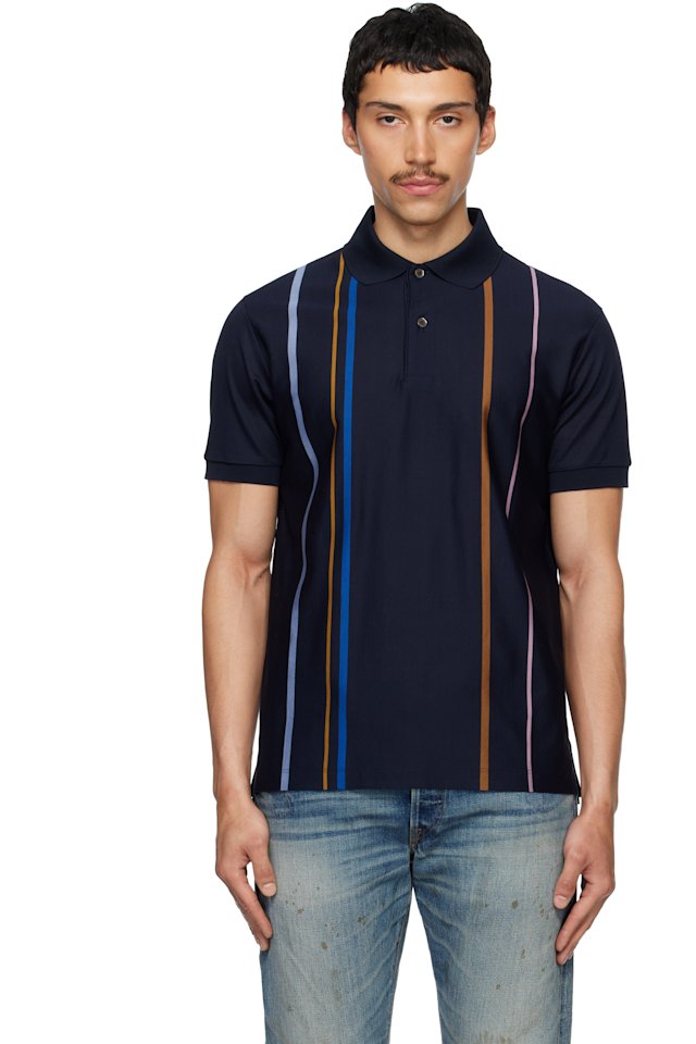 Paul Smith — Navy Stripe Cotton Polo