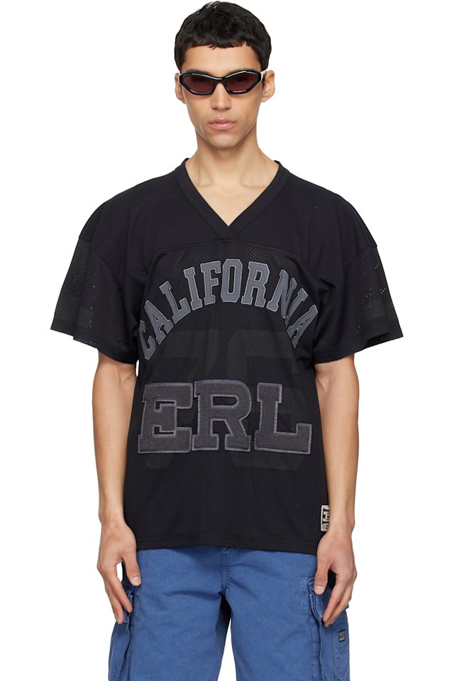 ERL — Black Mesh Football T-shirt