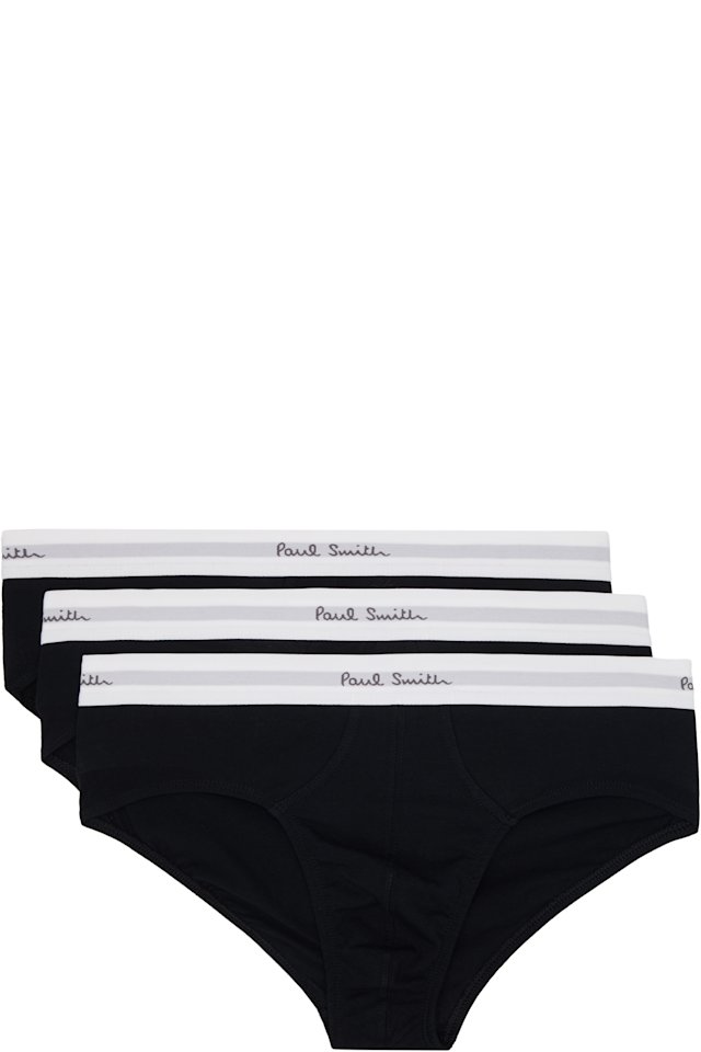Paul Smith — Three-Pack Black Cotton-Stretch Briefs