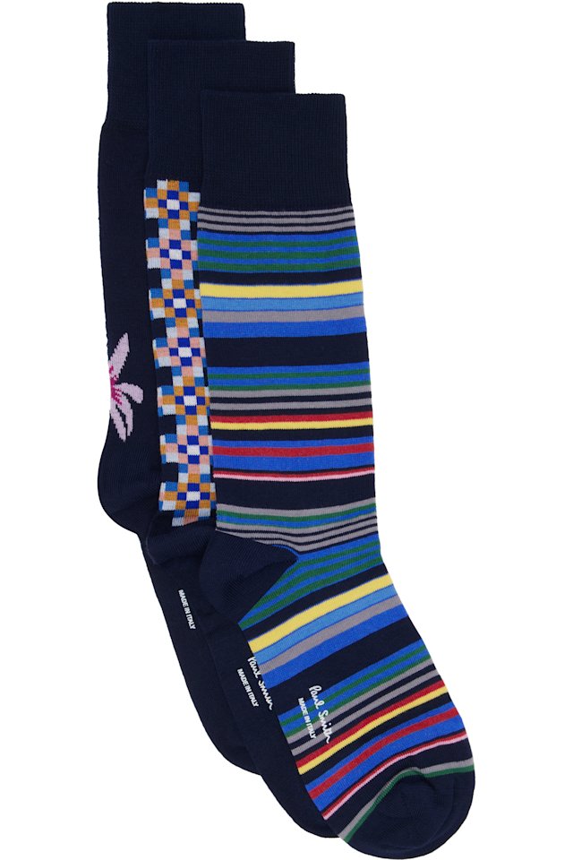 Paul Smith — Three-Pack Navy Seasonal Socks