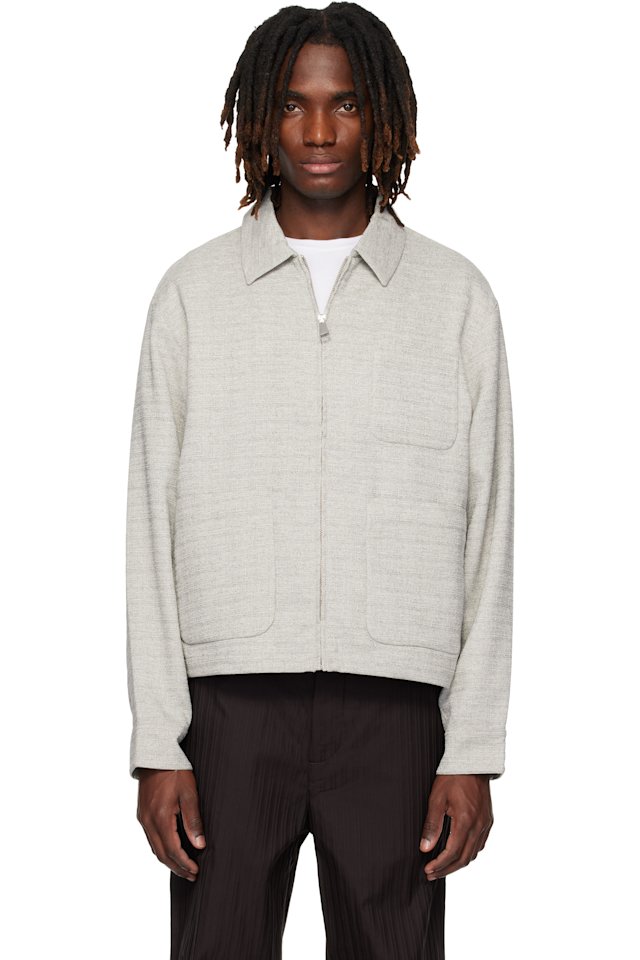 Lacoste — Gray Short Textured Jacket