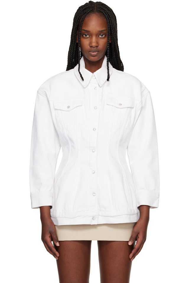 WARDROBE.NYC — White Denim Contour Jacket