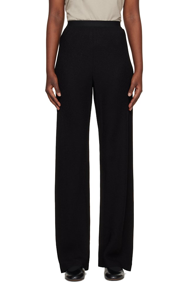 WARDROBE.NYC — Black Crepe Bias Cut Trousers