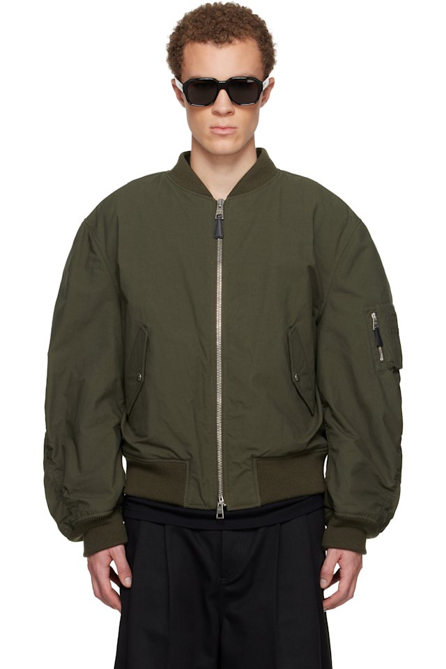 Givenchy — Green Couture Seam Bomber Jacket