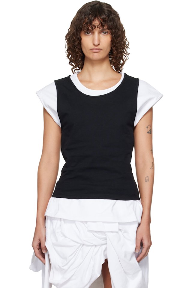 LII — Black & White Tank-Layer T-shirt