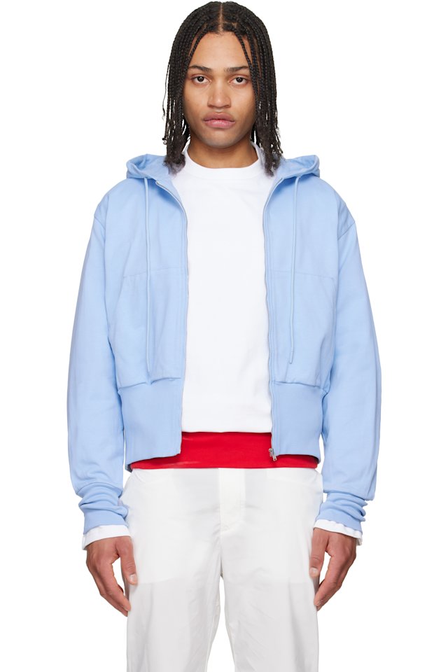 LII — Blue Wide Band Zip-Up Hoodie