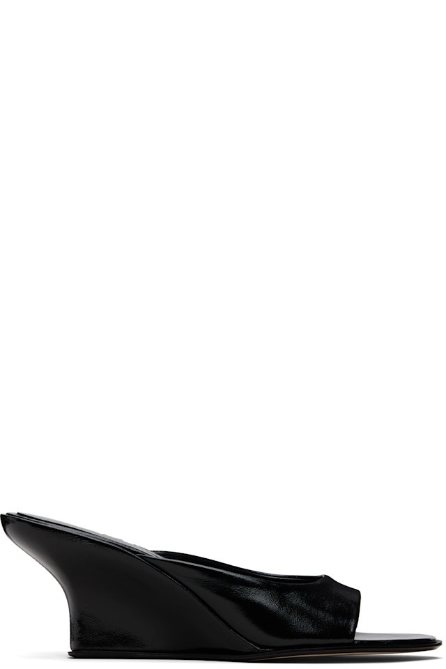 BY FAR — Black Caroo Heeled Sandals