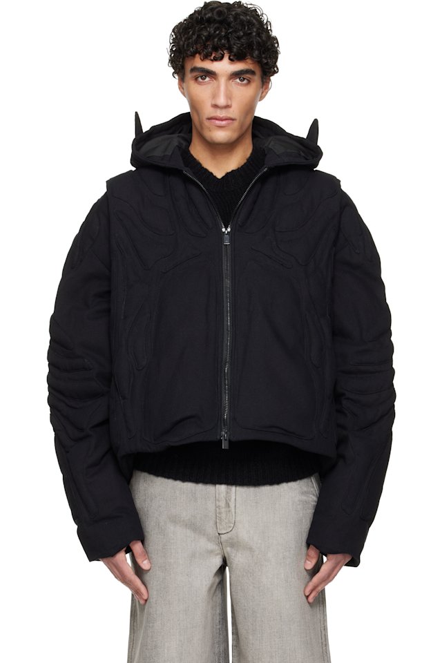 HELIOT EMIL — Black Vertebrae Jacket