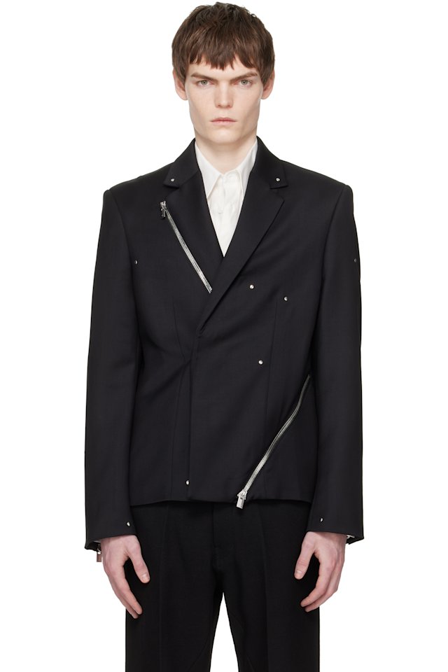 HELIOT EMIL — Black Lucent Tailored Jacket