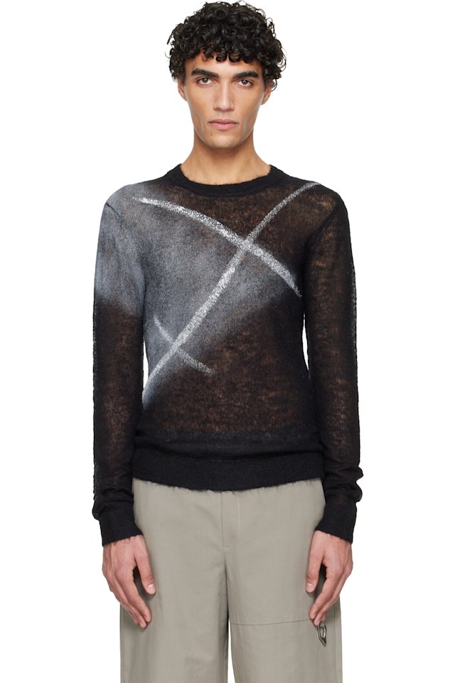 HELIOT EMIL — Black Fluxus Crewneck Sweater