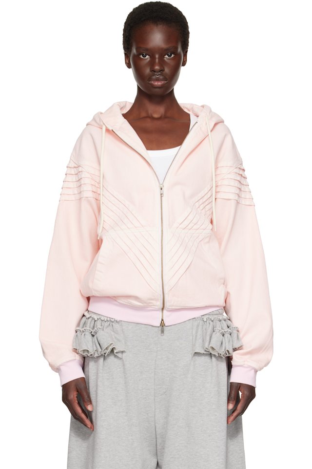 Stefan Cooke — Pink Chevron Hooded Jacket