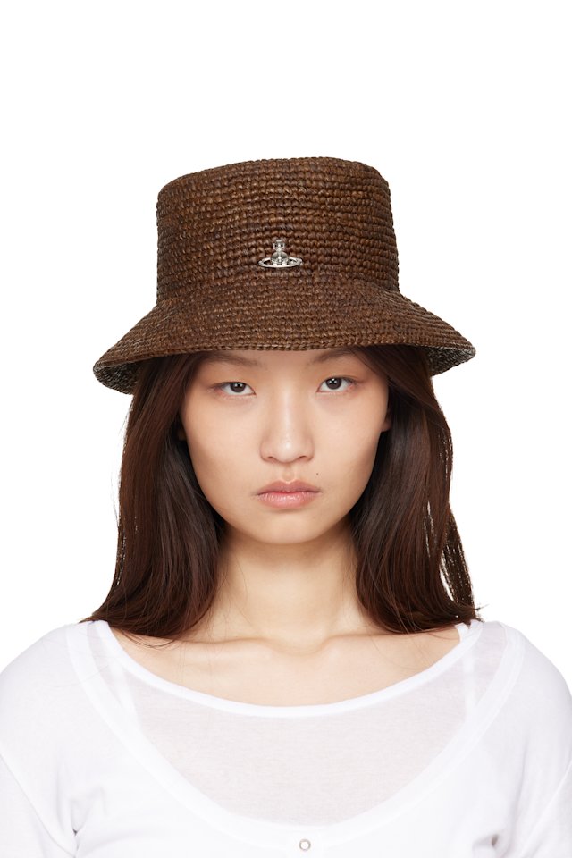 Vivienne Westwood — Brown Raffia Bucket Hat