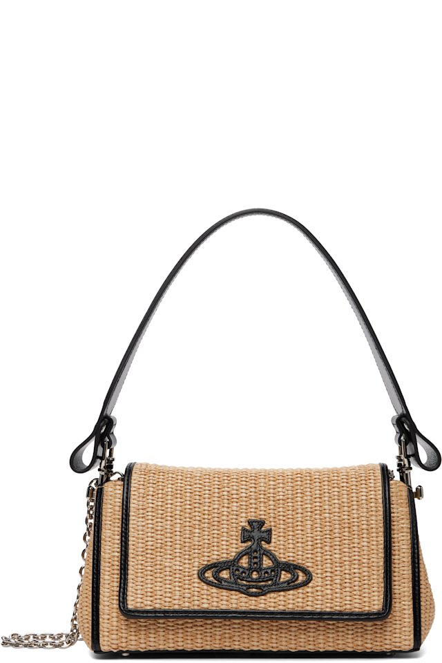 Vivienne Westwood — Beige Raffia-Effect Hazel Medium Hand Bag