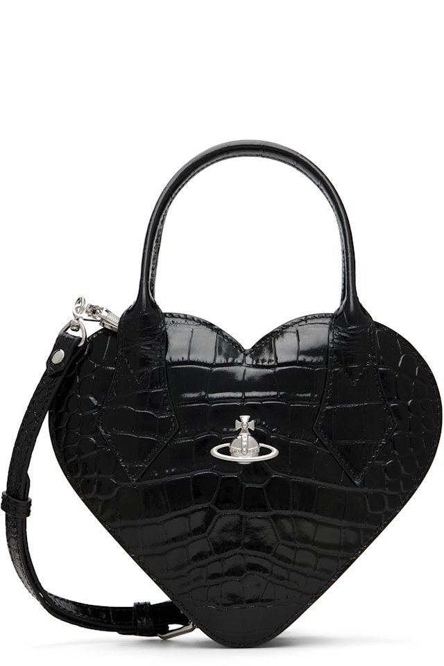 Vivienne Westwood — Black Josephine Heart Crossbody Bag