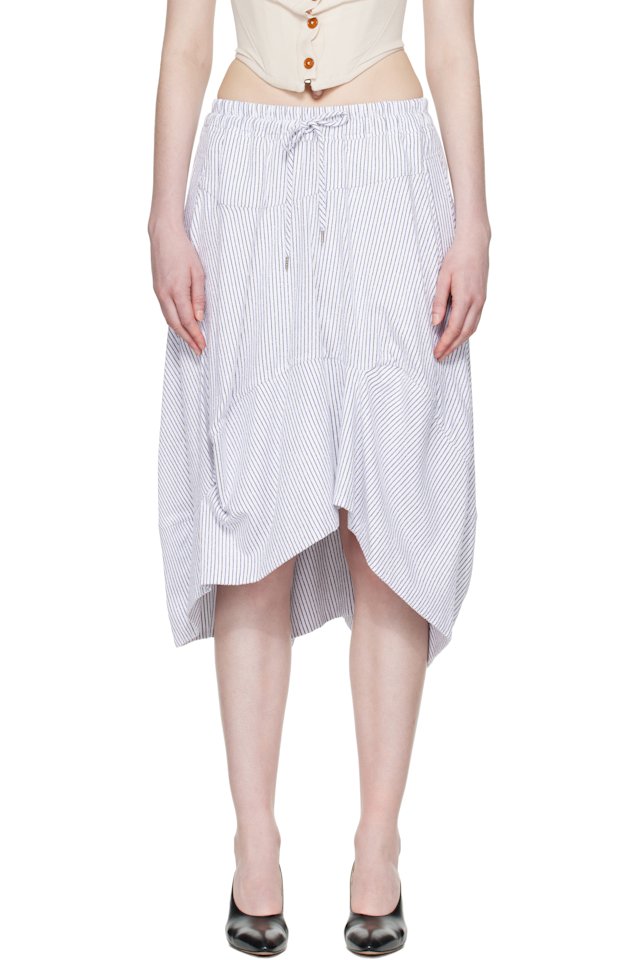 Vivienne Westwood — White & Blue Aerodrome Midi Skirt