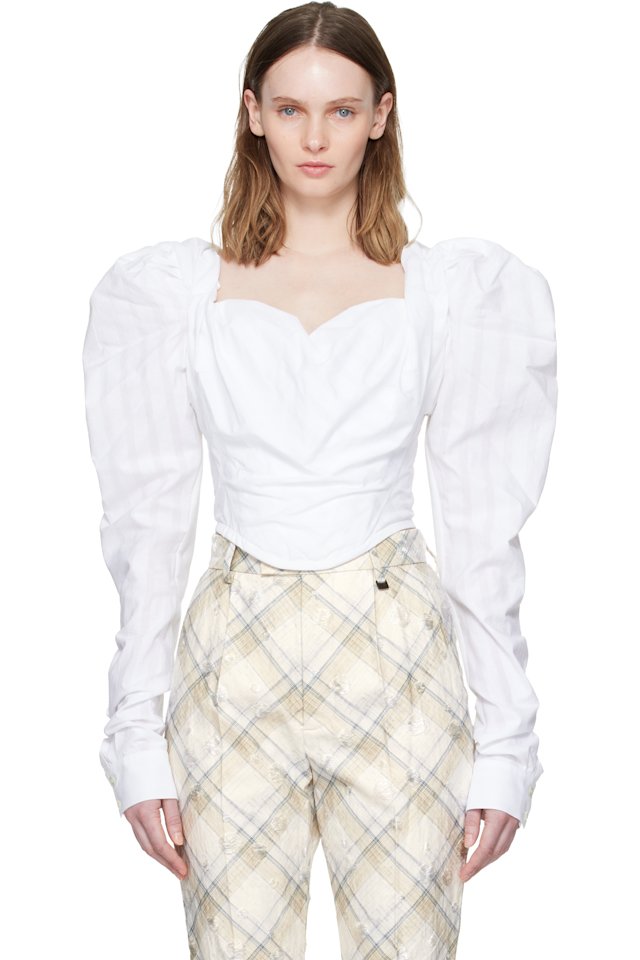Vivienne Westwood — White LS Sunday Corset Blouse