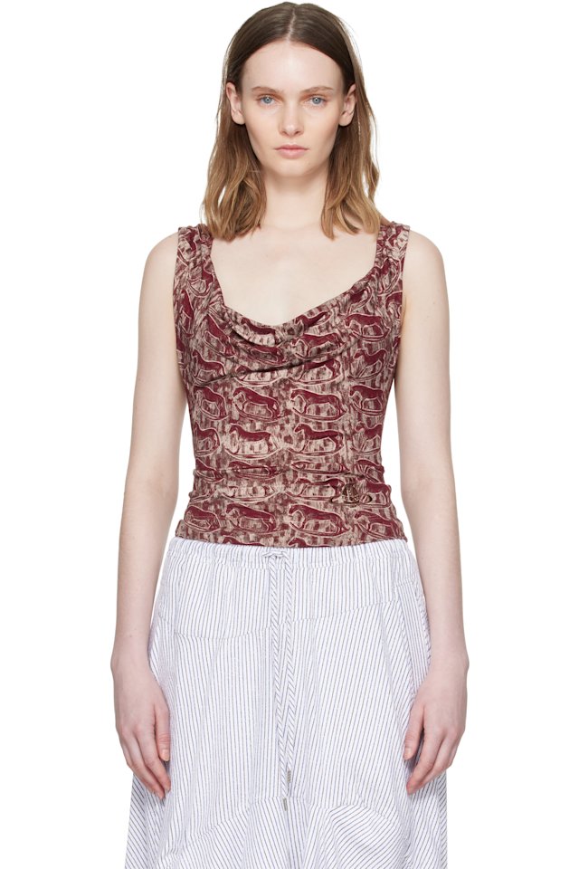 Vivienne Westwood — Red & Beige Anna Top