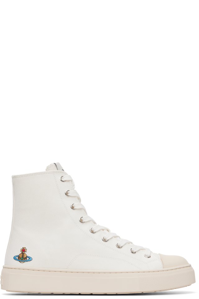 Vivienne Westwood — White High Top Plimsoll Sneakers