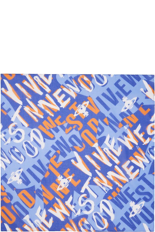 Vivienne Westwood — Blue Logomania Pocket Square