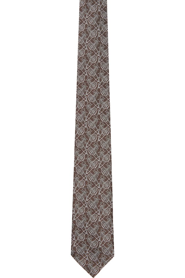 Vivienne Westwood — Brown 8.5cm 'Graffiti Orb’ Tie