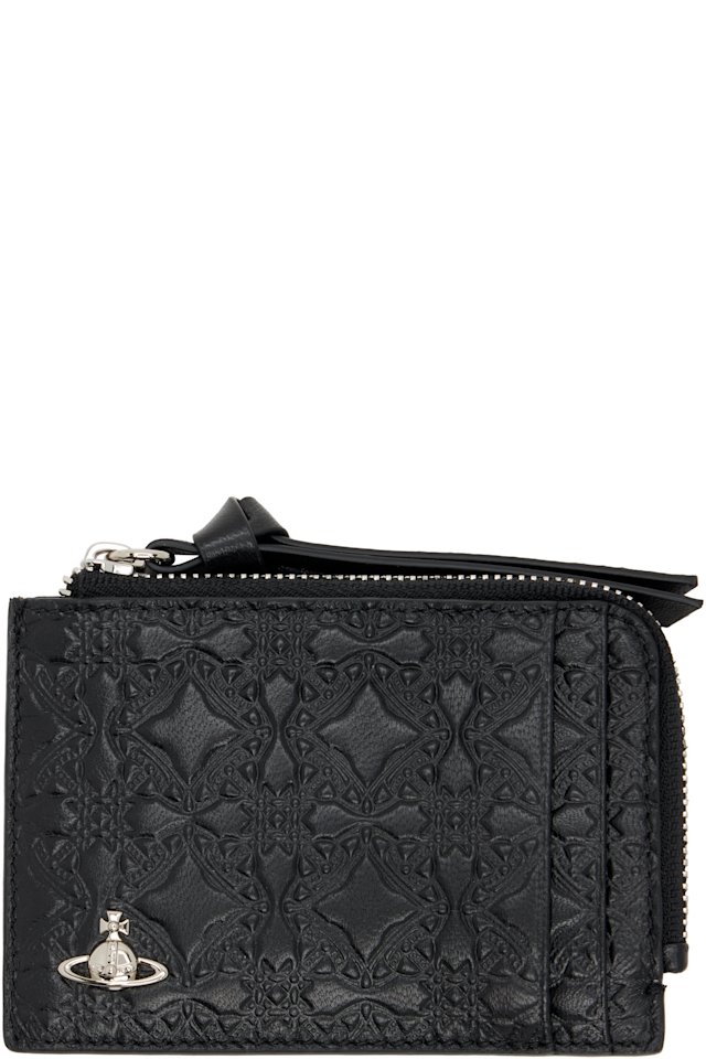 Vivienne Westwood — Black Embossed Zip Card Holder