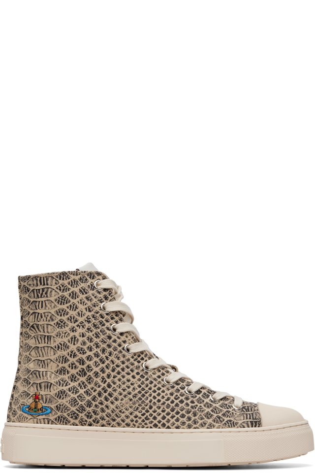 Vivienne Westwood — Beige High Top Plimsoll Sneakers