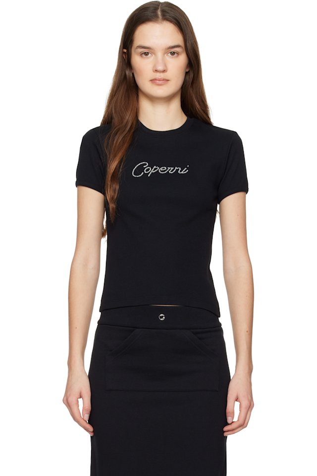 Coperni — Black Baby Crystal T-shirt