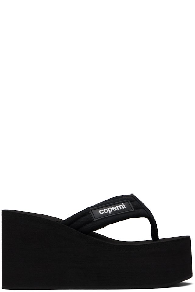 Coperni — Black Wedge Heeled Sandals