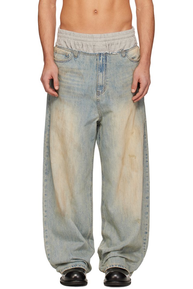 We11done — Blue Layered Jeans