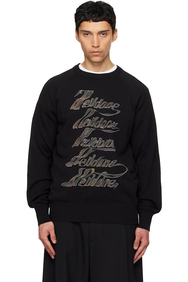 We11done — Black 'WE11DONE' Multi-Logo Sweater