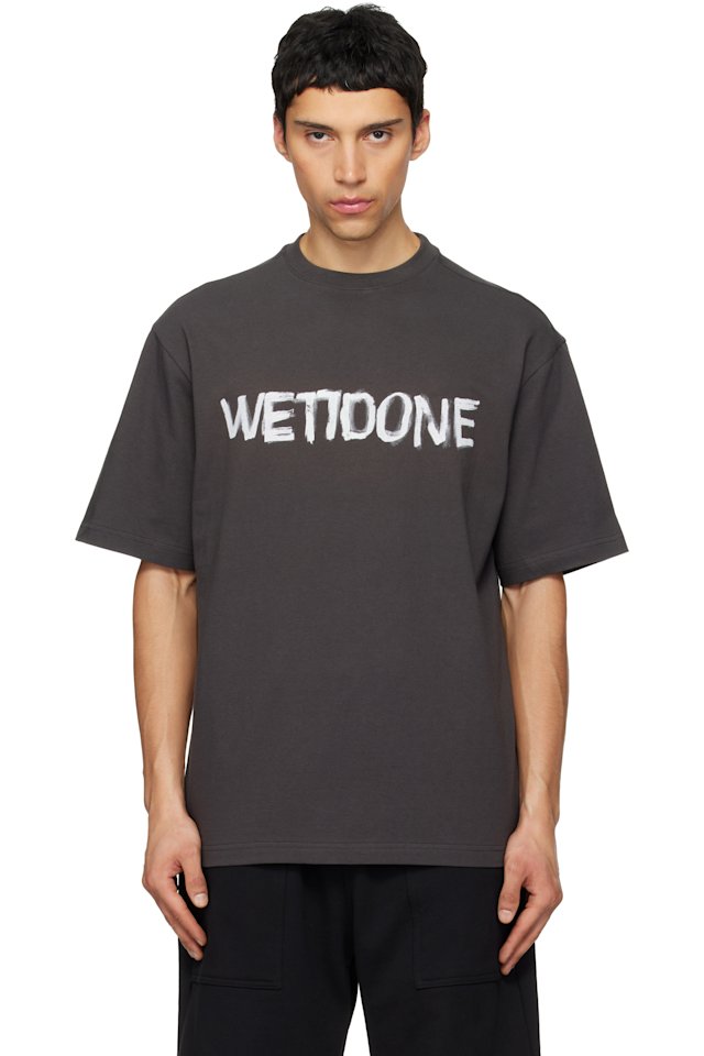 We11done — Gray 'We11done' Graffiti Logo T-shirt