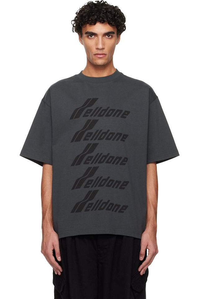 We11done — Gray 'We11done' Front Logo T-shirt
