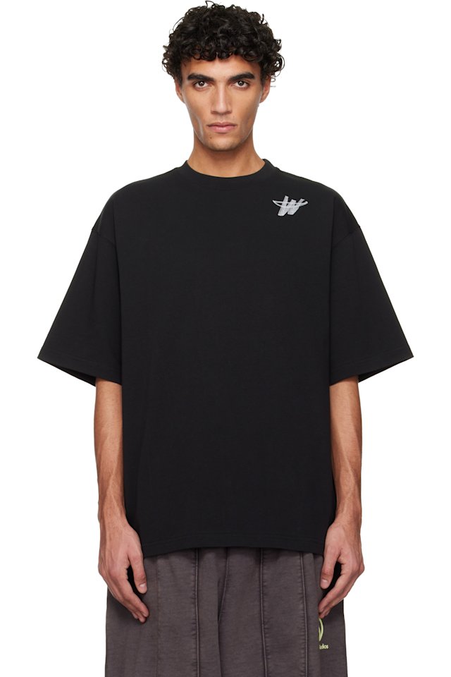 We11done — Black 'WD' Logo T-shirt